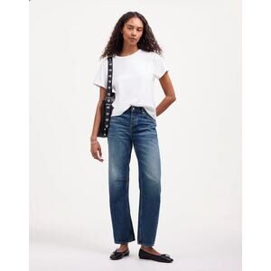Madewell The Darted Barrel-Leg Jean Irmo Wash 32 NR526